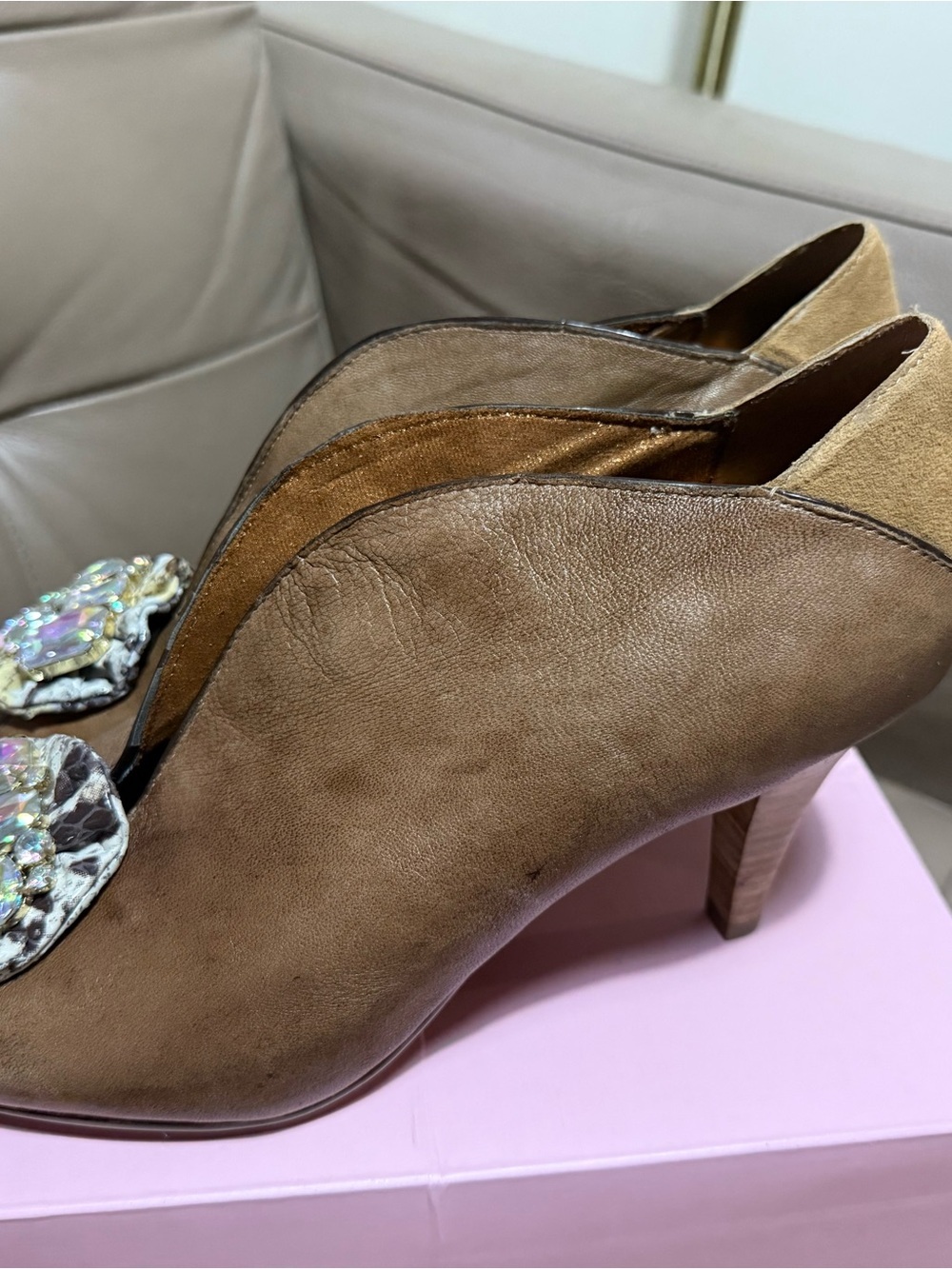 Poetic Licence London "A Girls Dream" Crystal Peep Toe Heels – Size 11 - Picture 2 of 6